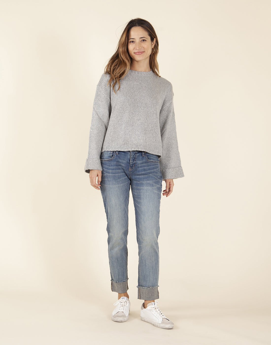 Estes Crop Sweater: Fog - FINAL SALE