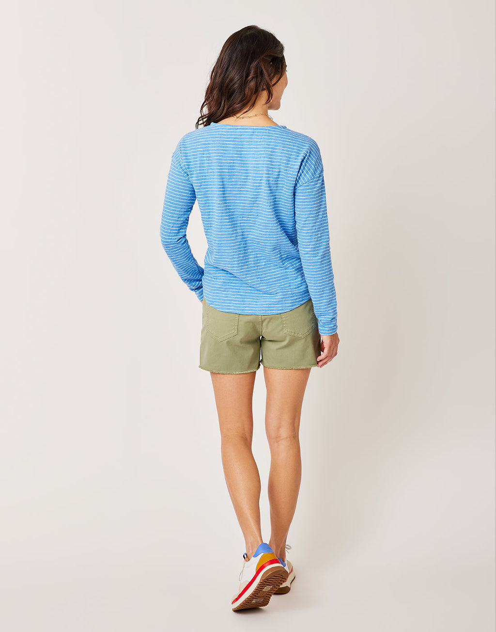 Alexis Top: Bluebay Stripe