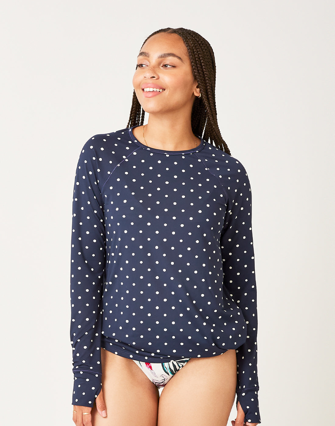 Sydney Sunshirt: Navy Polka Dot