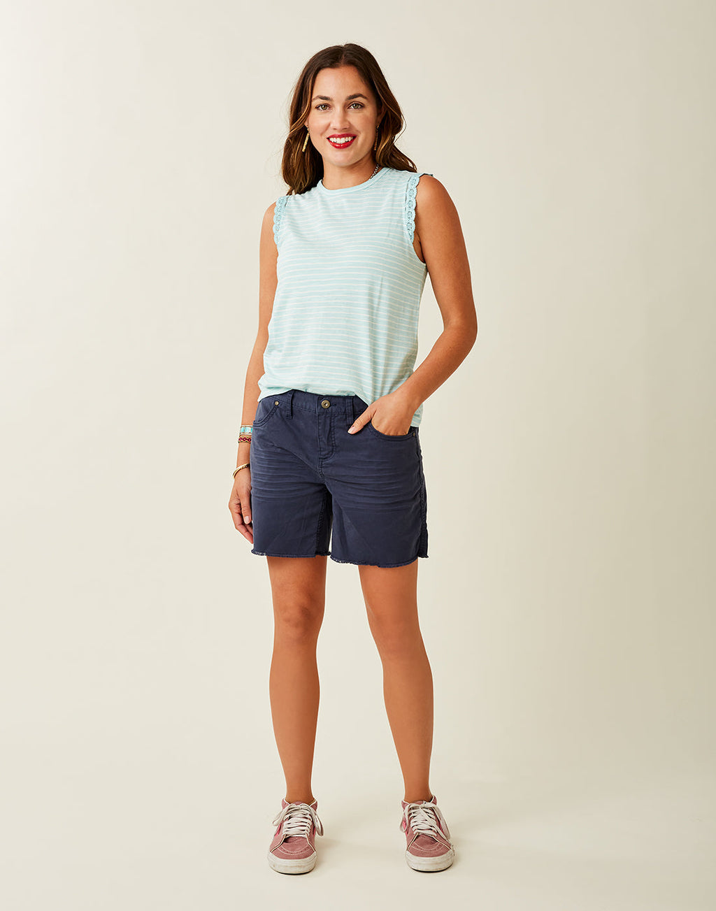 Sofia Top: Sea Glass Stripe