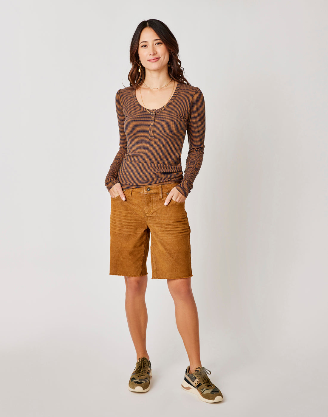 Emma Top: Cocoa Mini Stripe