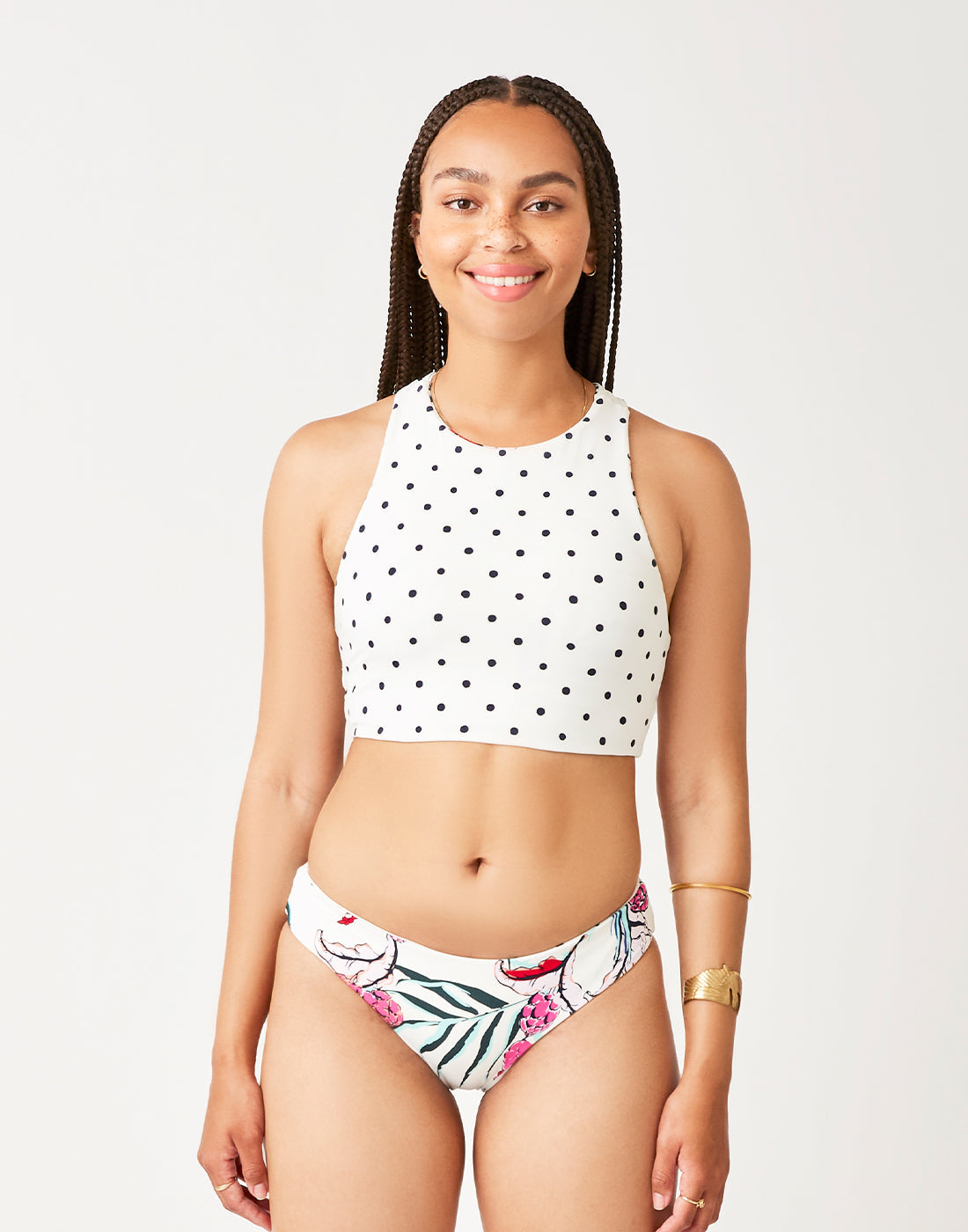 Sanitas Reversible Bottom: Botanical/Cloud Polka Dot