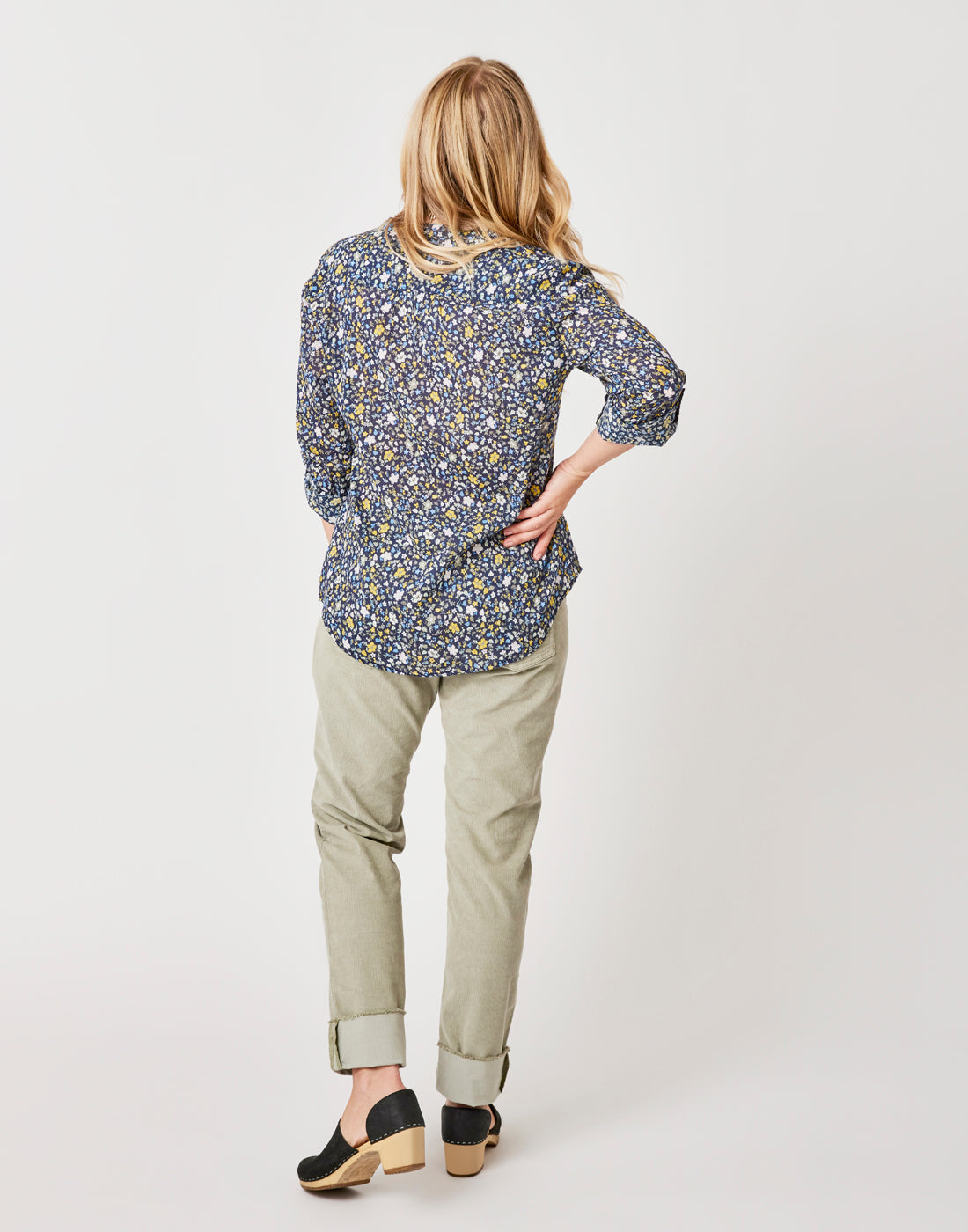 Dylan Gauze Tunic: Navy Folk Floral