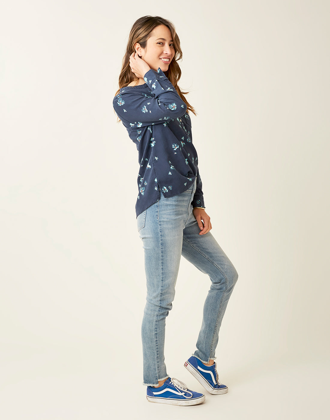 Dylan Twill Shirt: Navy Love Letter