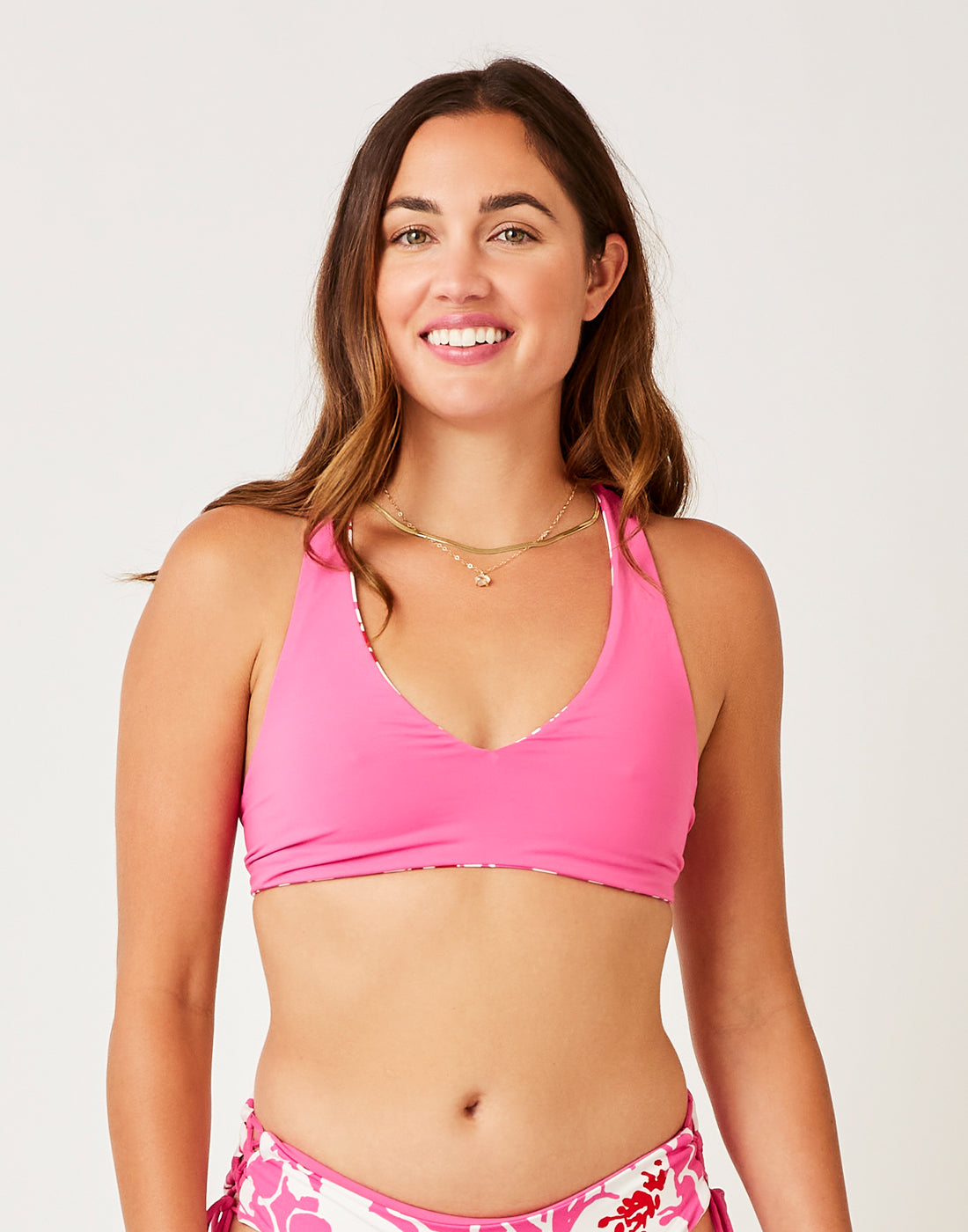 La Jolla Reversible Top: Orchard/Fuchsia