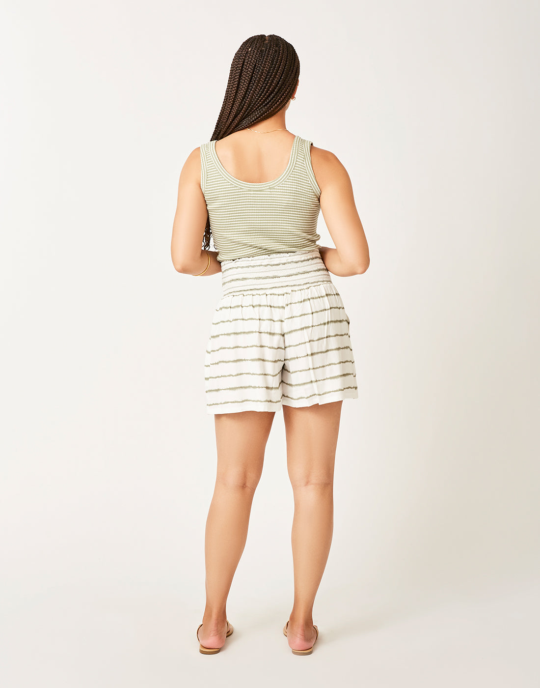 Ever Tank: Olive Rib Stripe