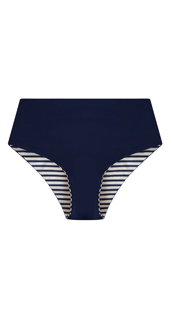 Erin Reversible Bottom: Dash Stripe/Navy