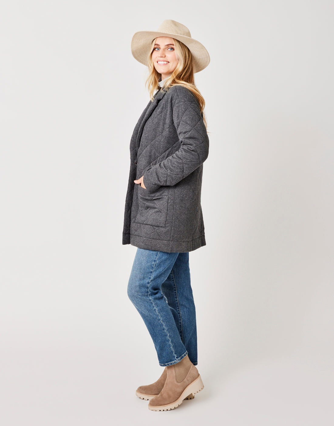 Maggie Quilted Topper: Black Heather