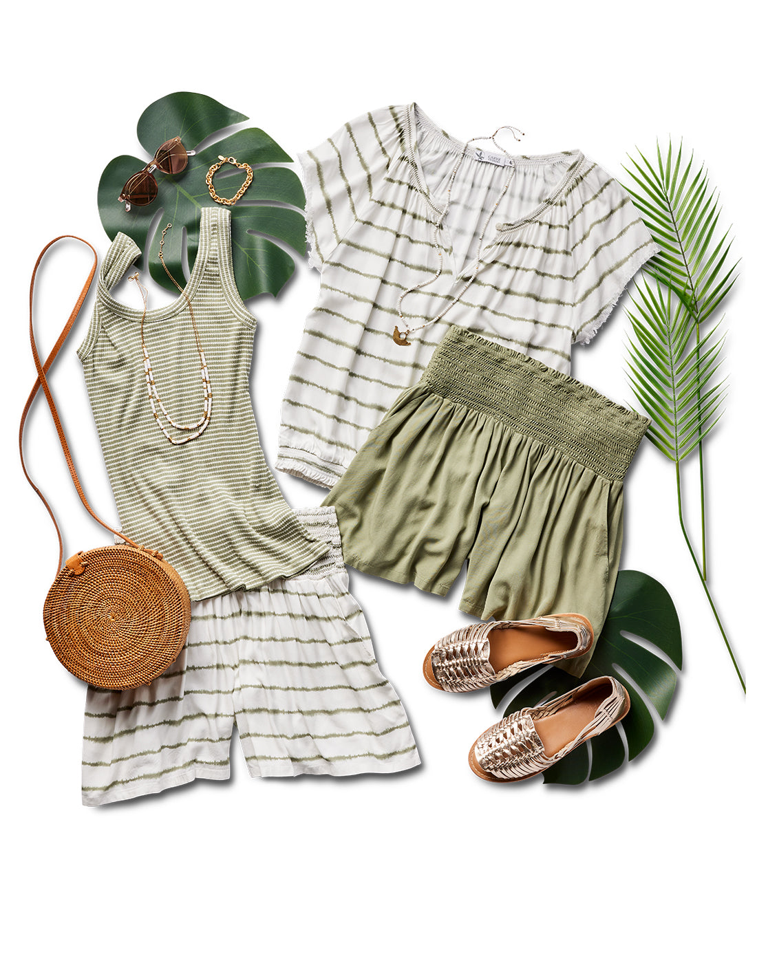 Ever Tank: Olive Rib Stripe