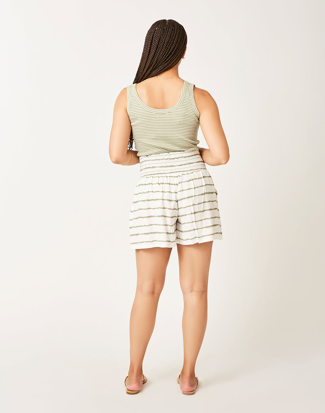 Leah Short: Olive Tie Dye Stripe