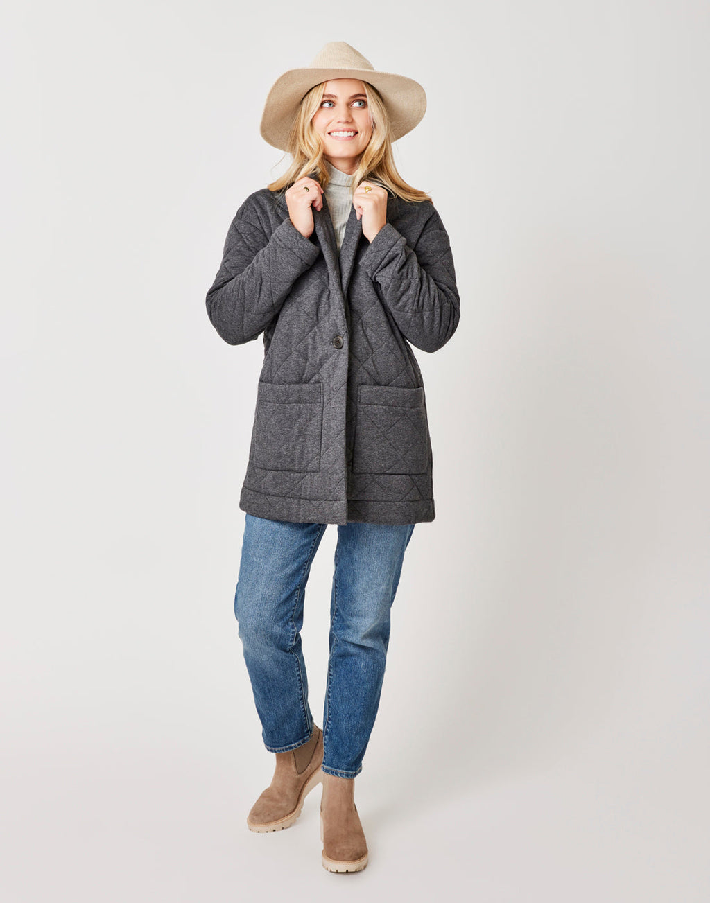 Maggie Quilted Topper: Black Heather