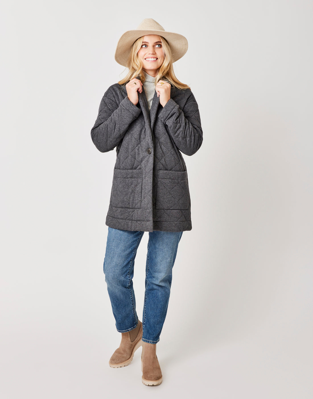 Maggie Quilted Topper: Black Heather