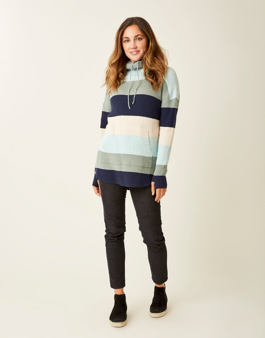 Rockvale Sweater: Thyme Bold Stripe - FINAL SALE