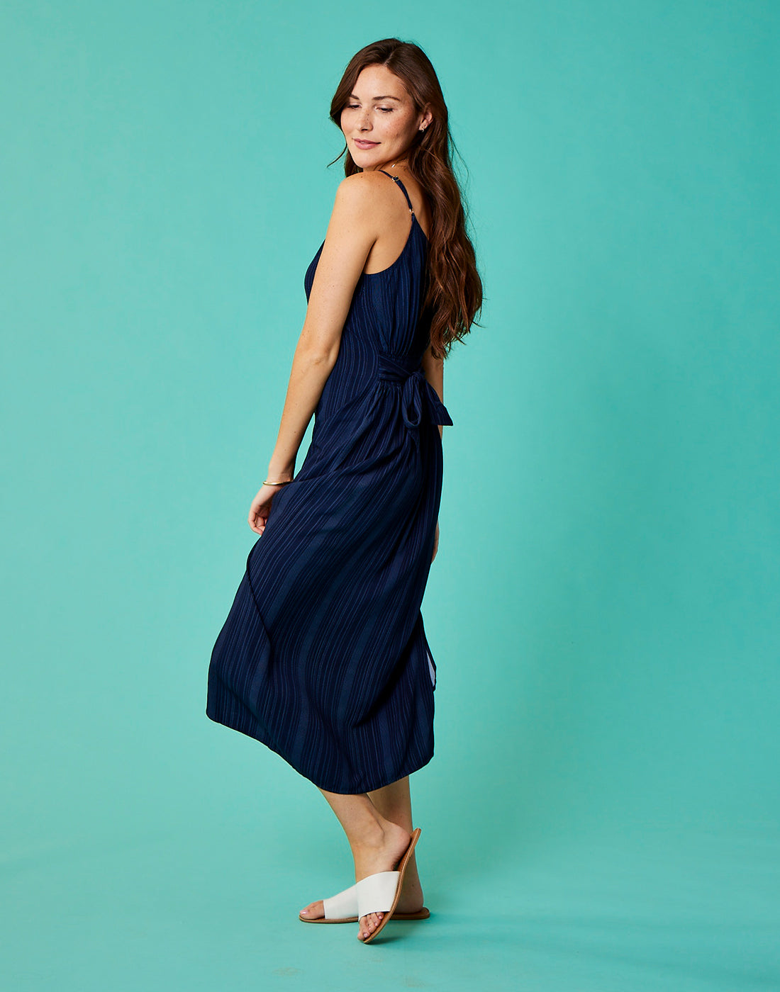 Macy Dress: Navy Lau Stripe