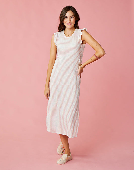 Maeve Dress: Cloud Dk. Azalea Stripe