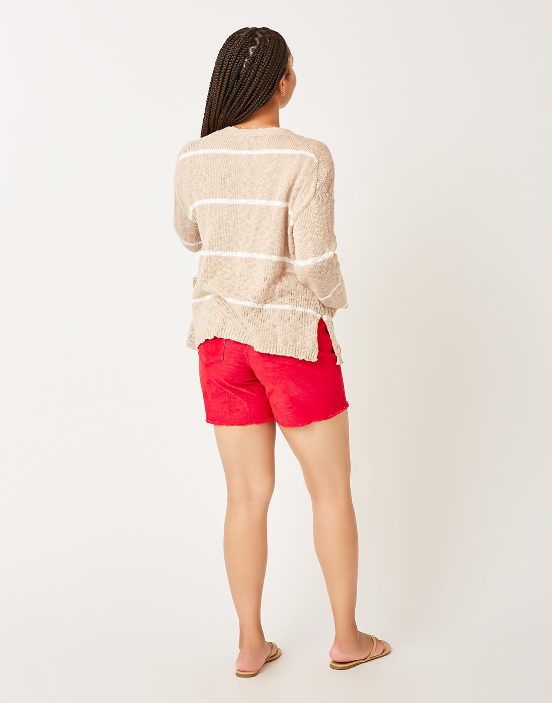 Kirby Cardigan: Cement Cloud Stripe