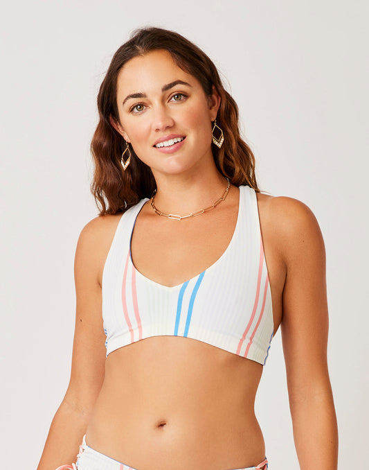 La Jolla Reversible Top: Sunny Stripe/Bluebay