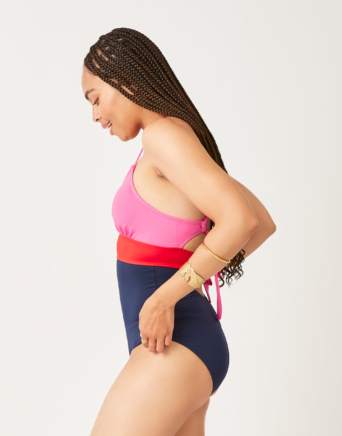 Dahlia One Piece: Fuchsia w. Navy