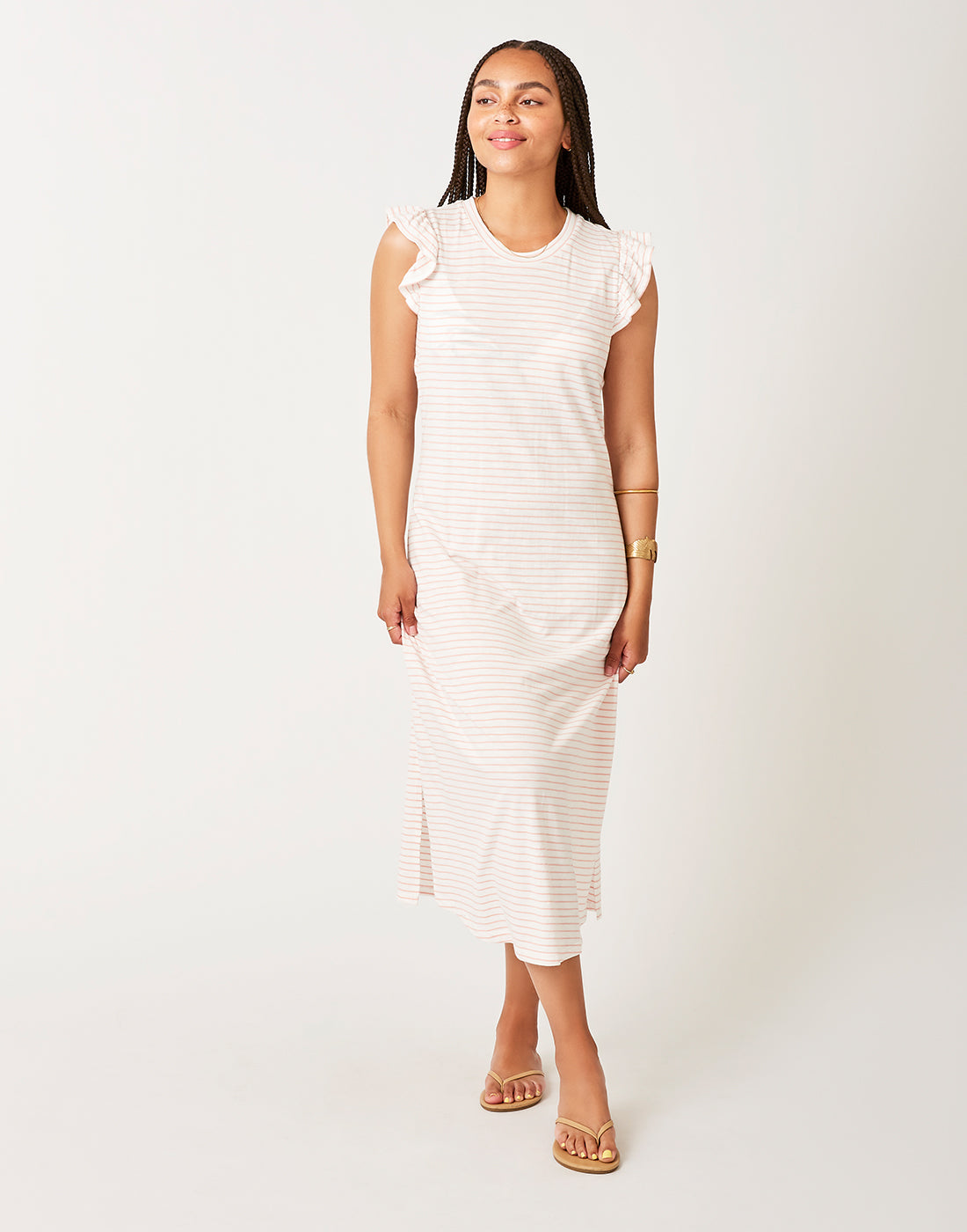 Maeve Dress: Cloud Dk. Azalea Stripe