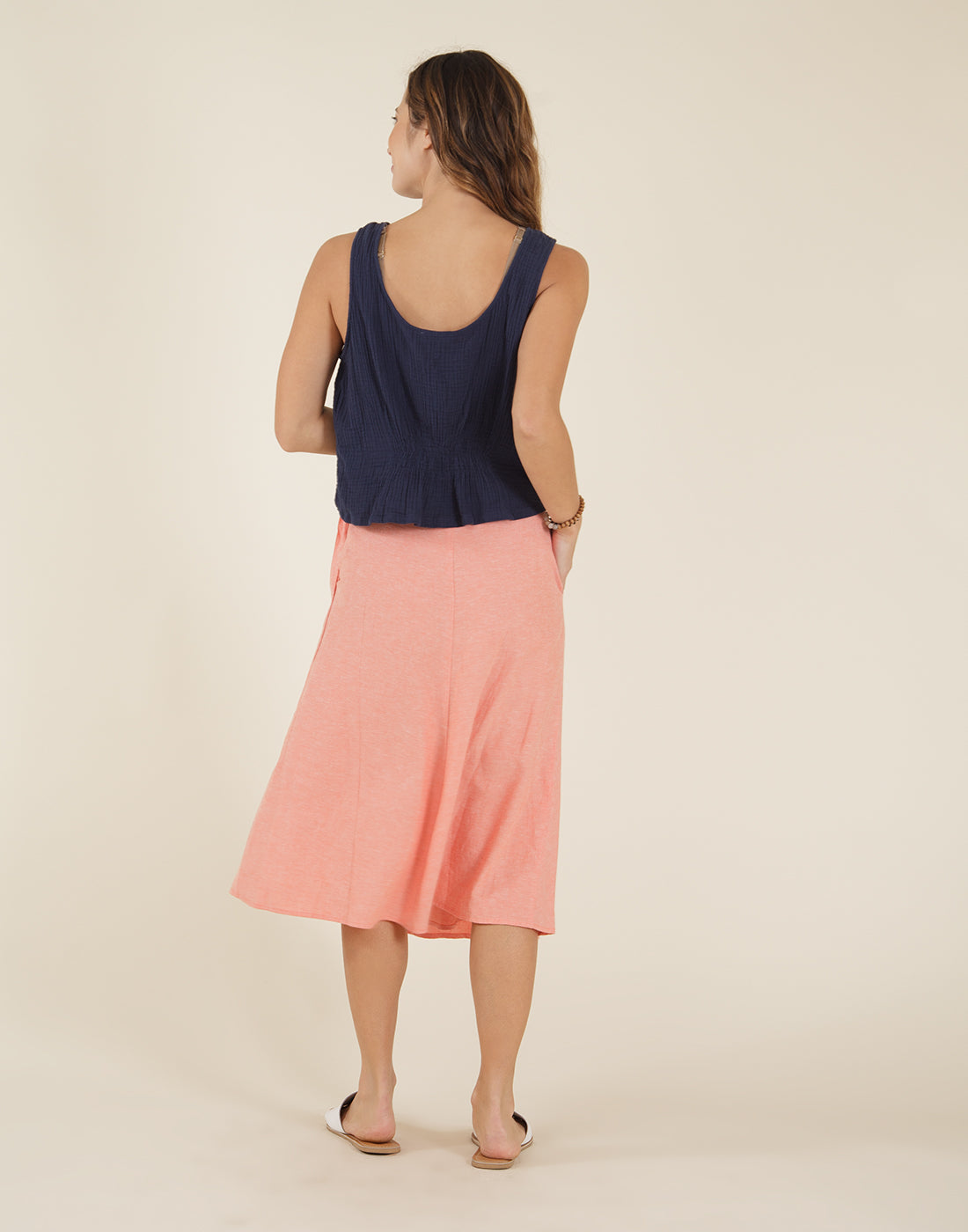 Cascade Skirt: Coral Chambray - FINAL SALE