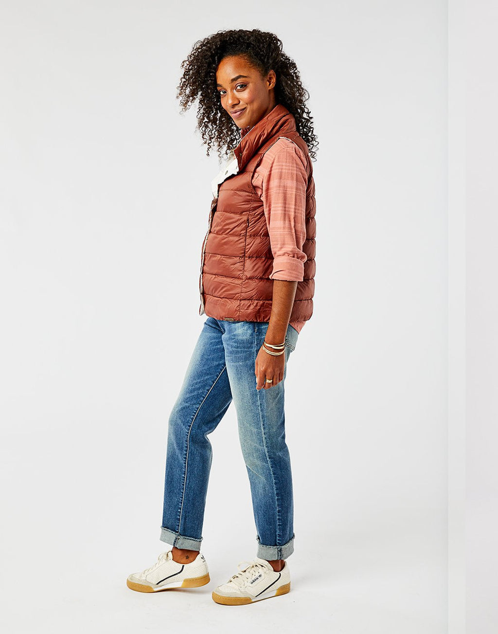 Silverton Reversible Vest: Foam/Brunette