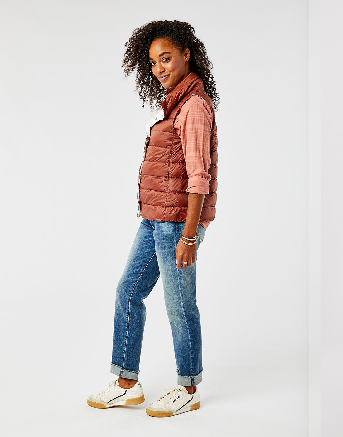 Silverton Reversible Vest: Foam/Brunette