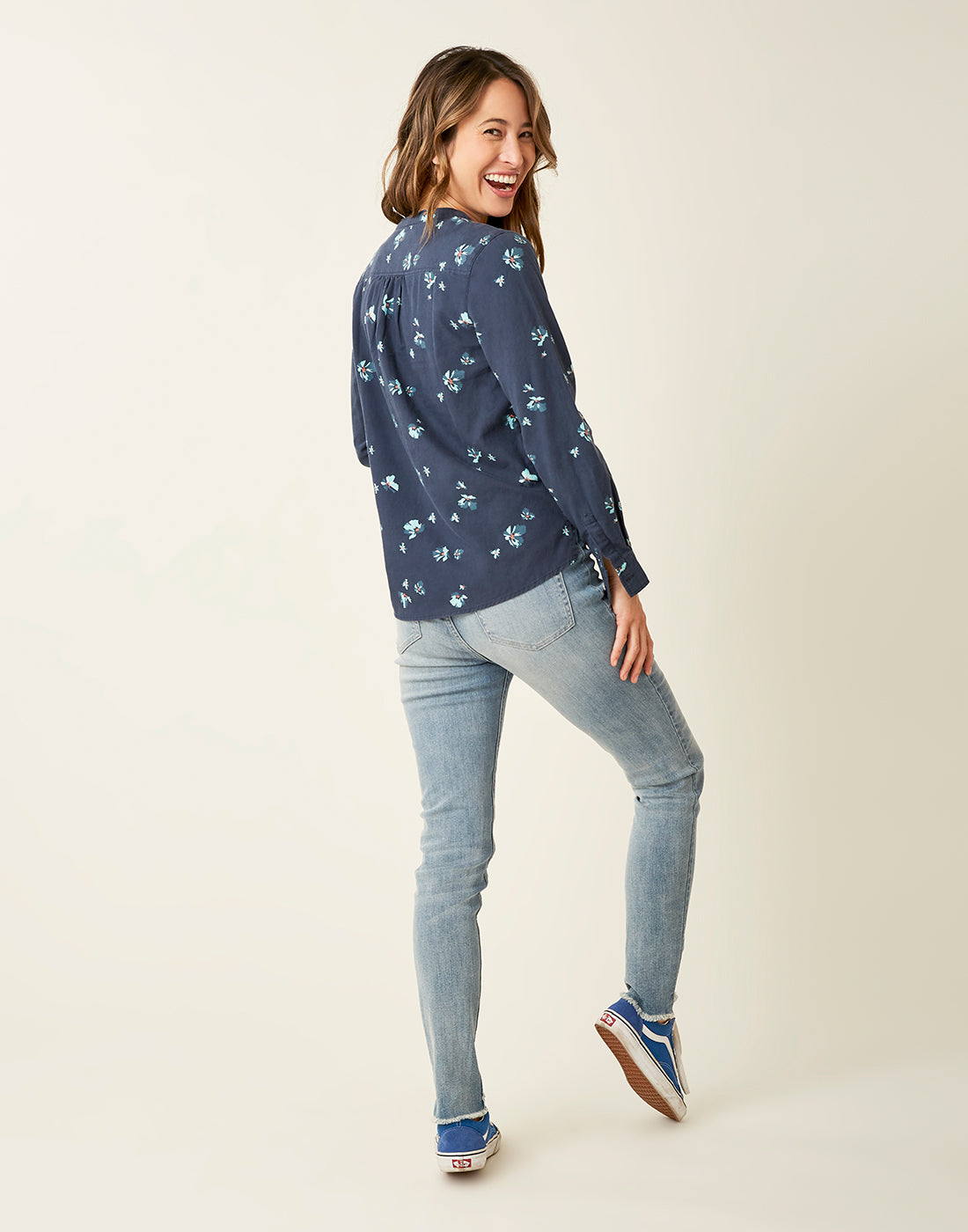 Dylan Twill Shirt: Navy Love Letter