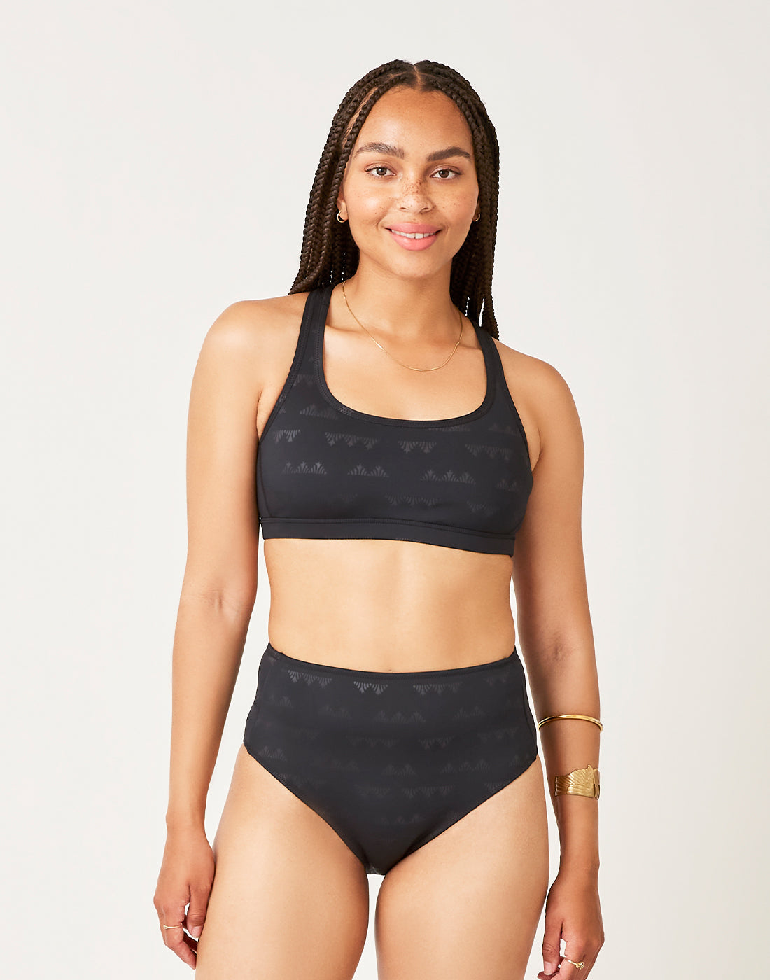 Palisades Bottom: Black Cascade Embossed