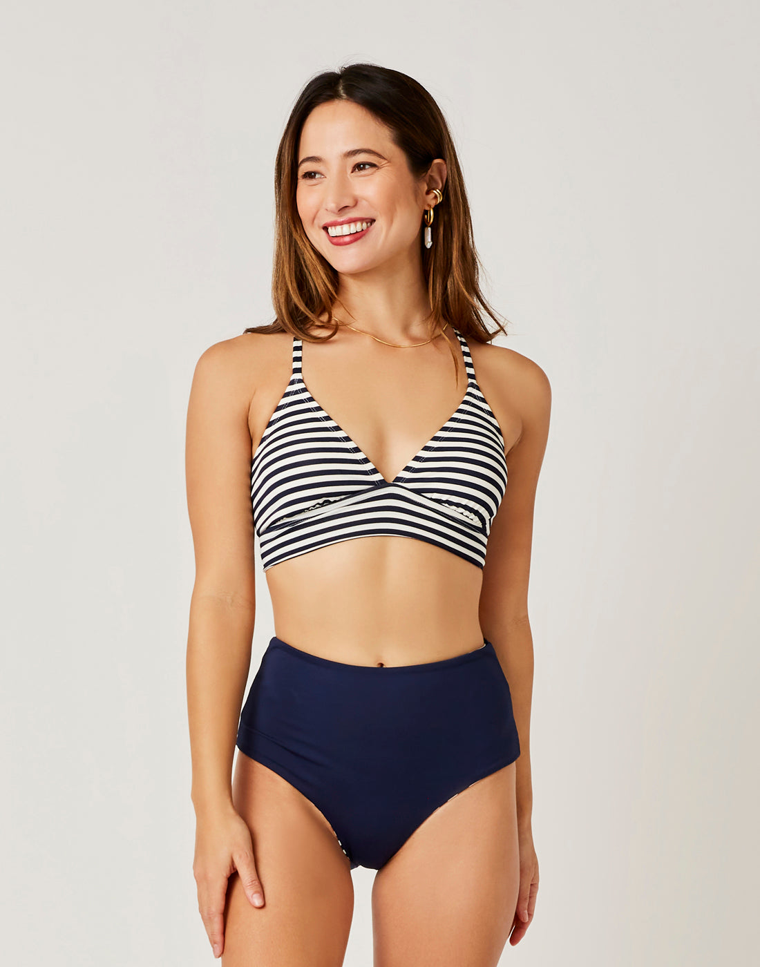 Erin Reversible Bottom: Navy Stripe/Navy