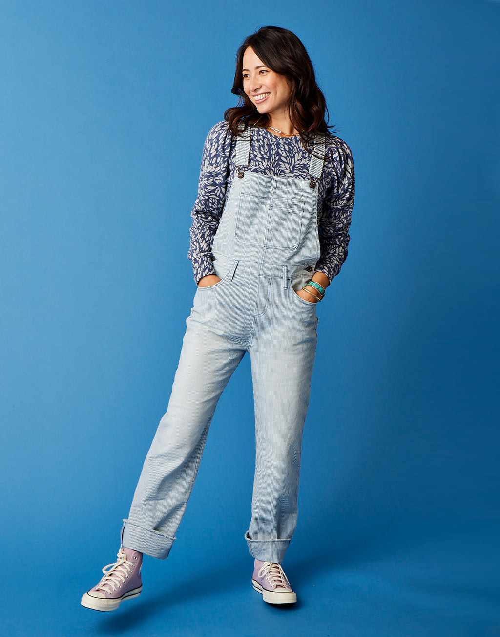 Jason Railroad Stripe Overall: Indigo Stripe