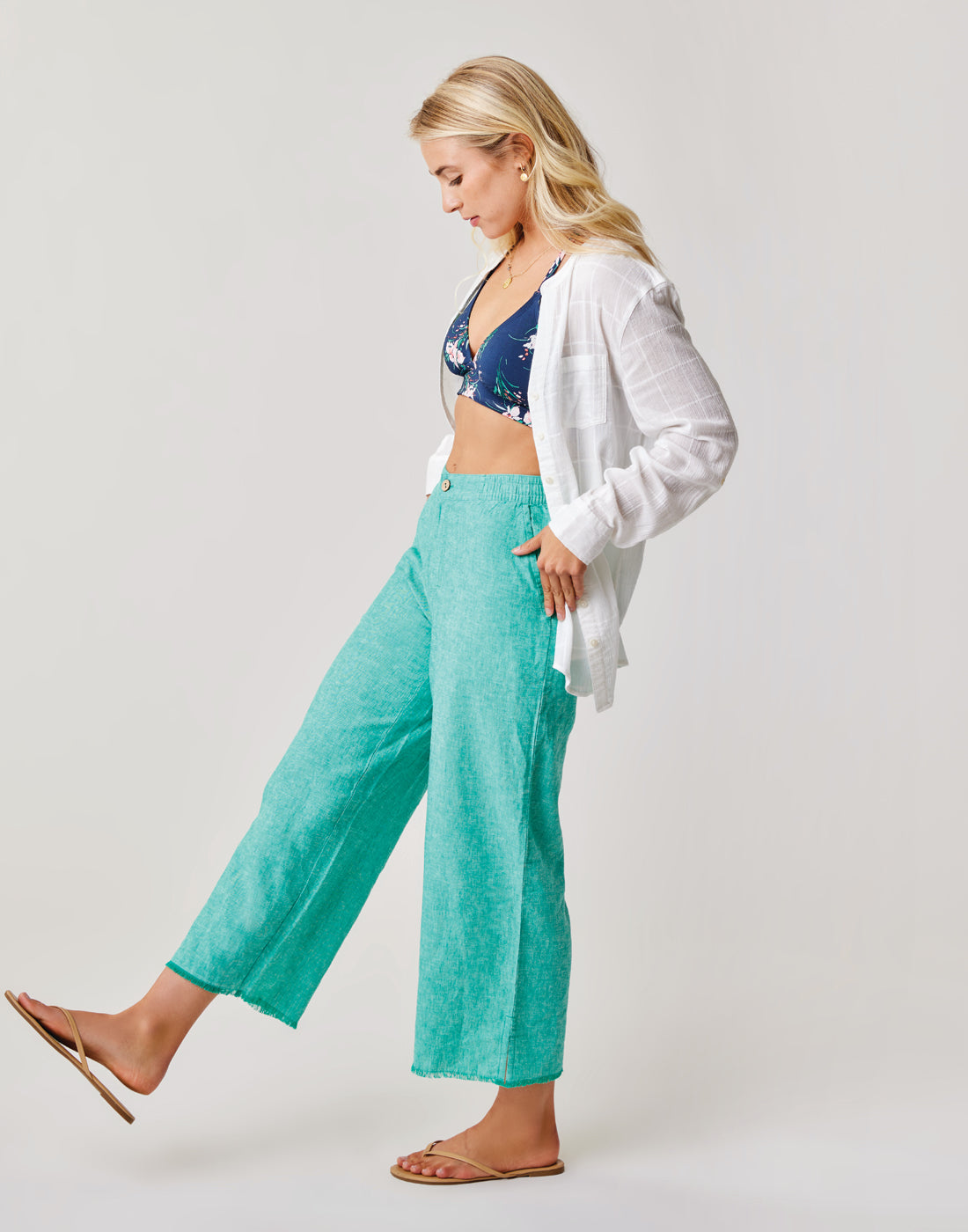 Blake Pant: Fern Chambray