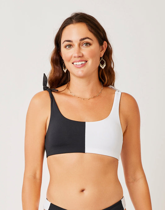 Sandhaven Colorblock Top: Black/White