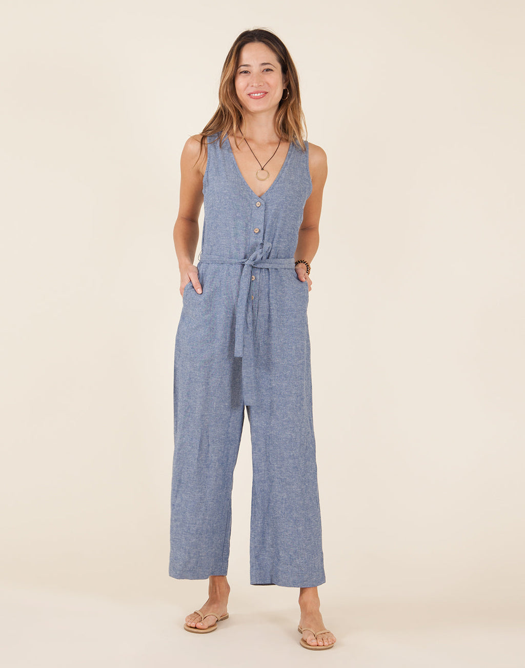 Bonfire Jumpsuit: Blue Chambray - FINAL SALE