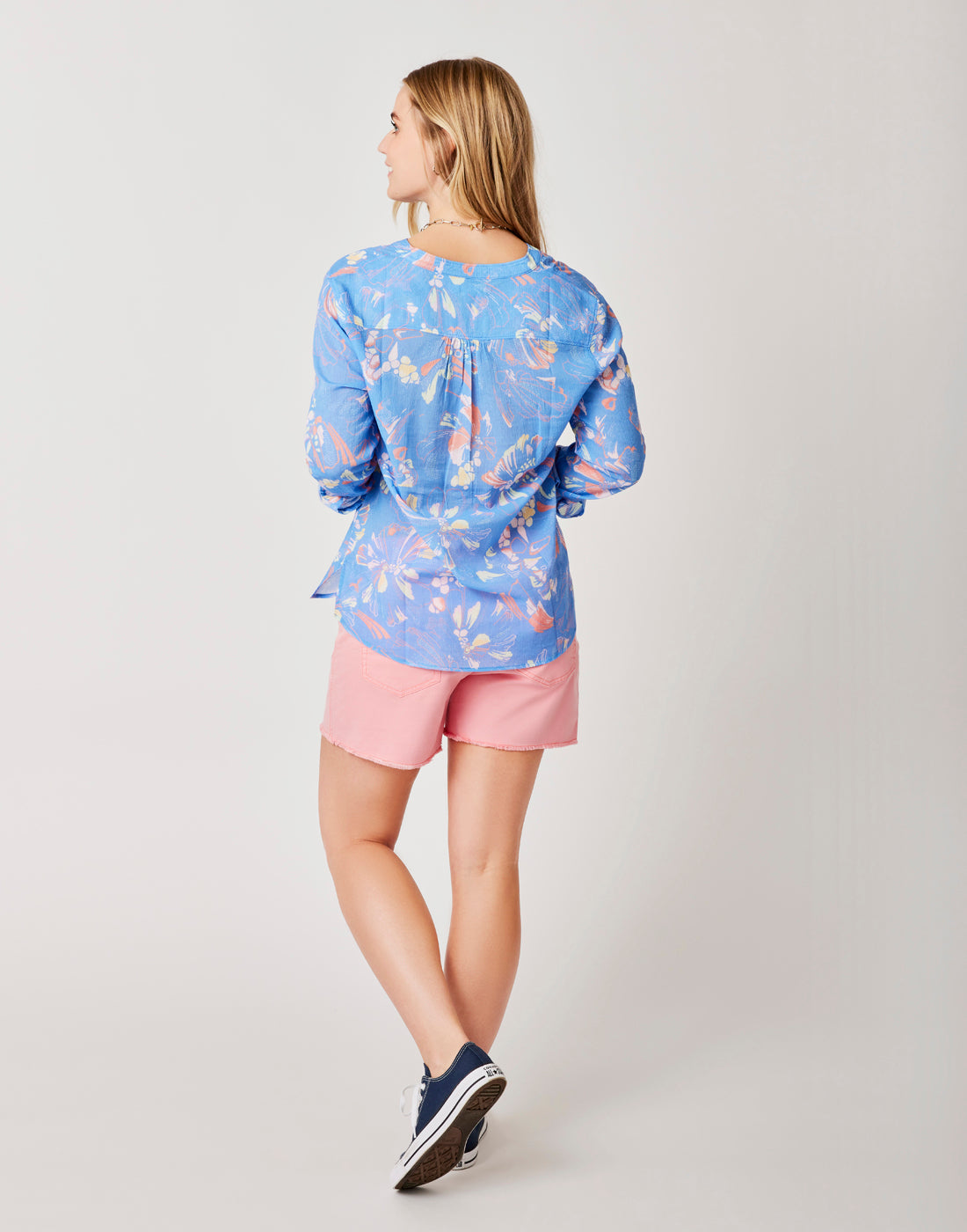 Dylan Gauze Shirt: Larkspur