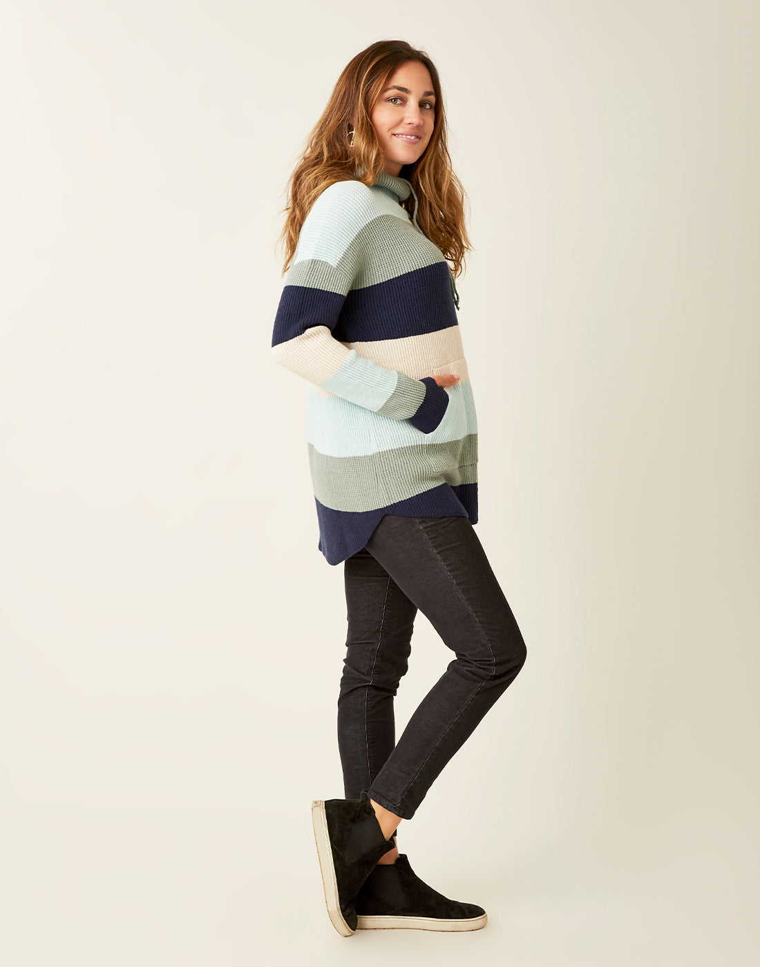 Rockvale Sweater: Thyme Bold Stripe - FINAL SALE