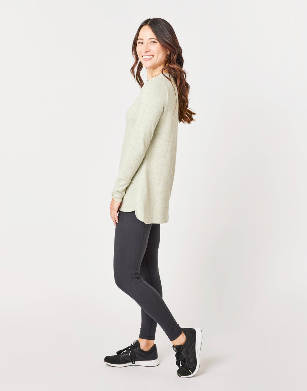 Chelsea Top: Olive Heather