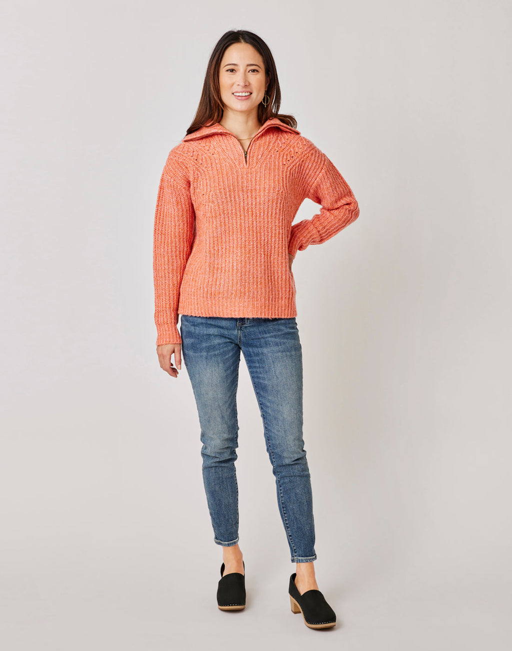 Brookline Zip: Terracotta Heather