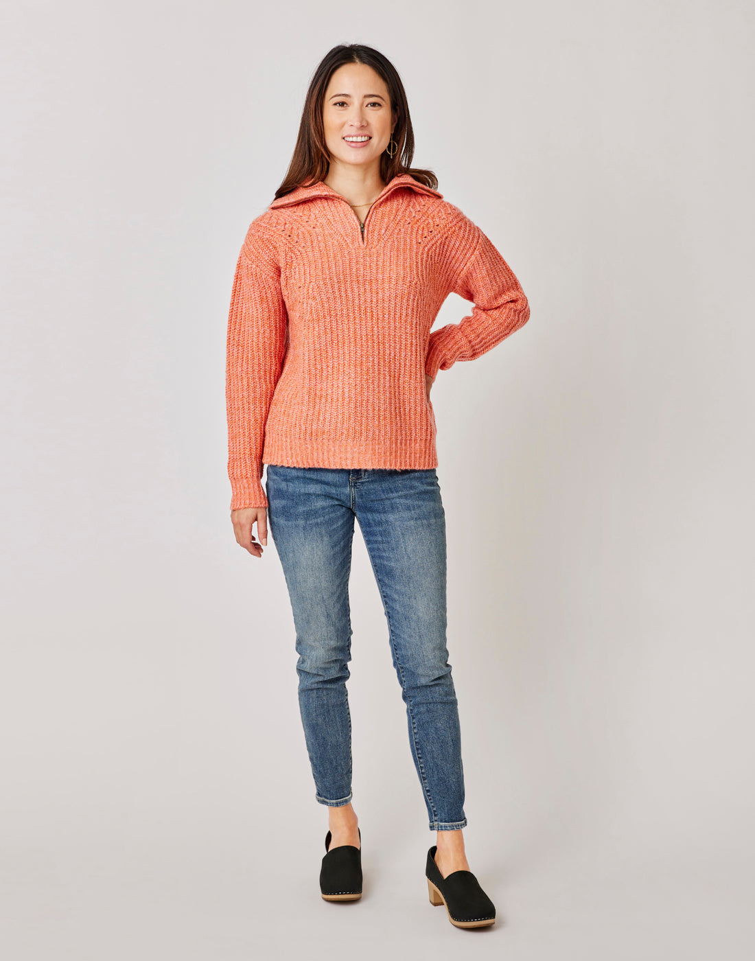 Brookline Zip: Terracotta Heather