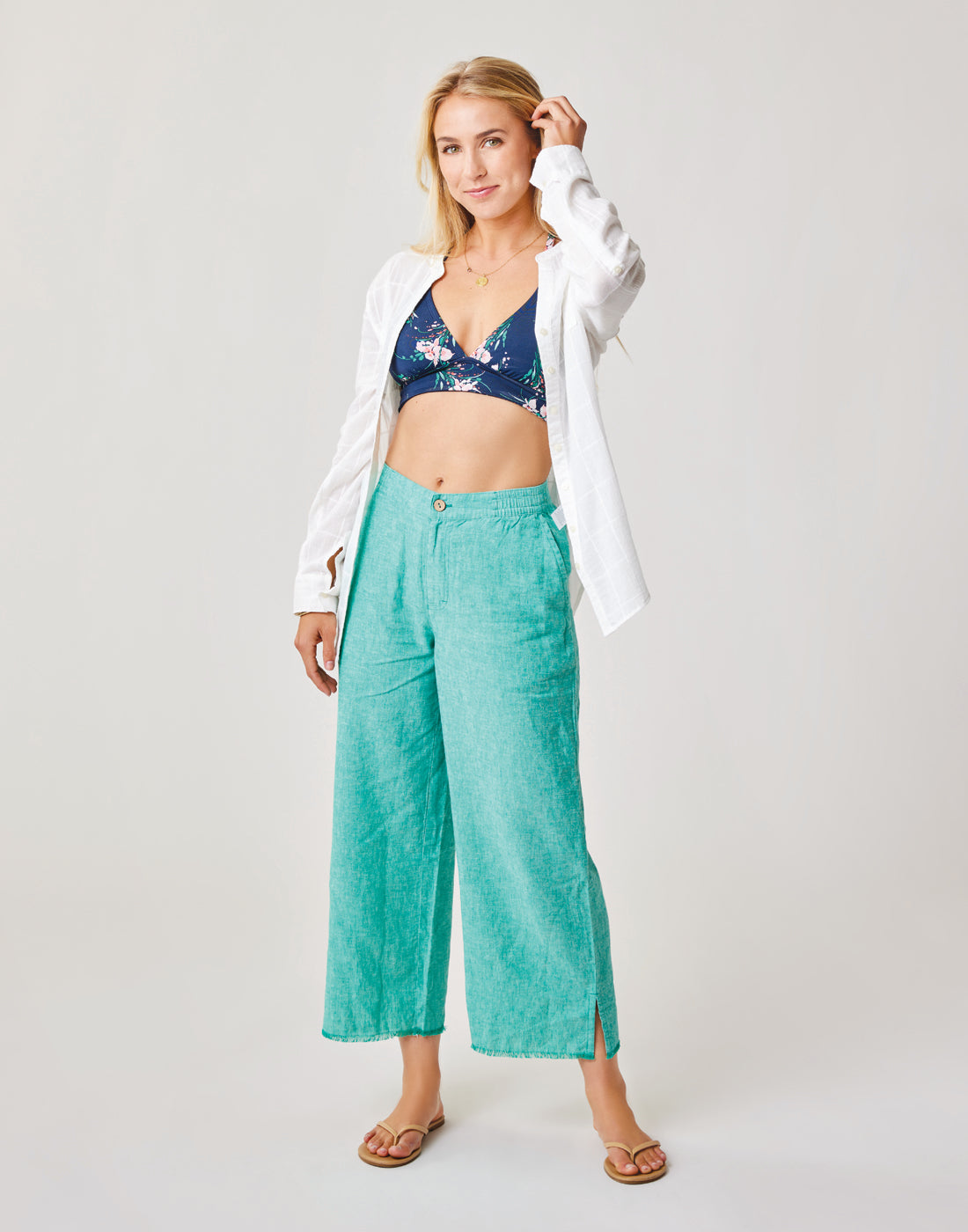 Blake Pant: Fern Chambray