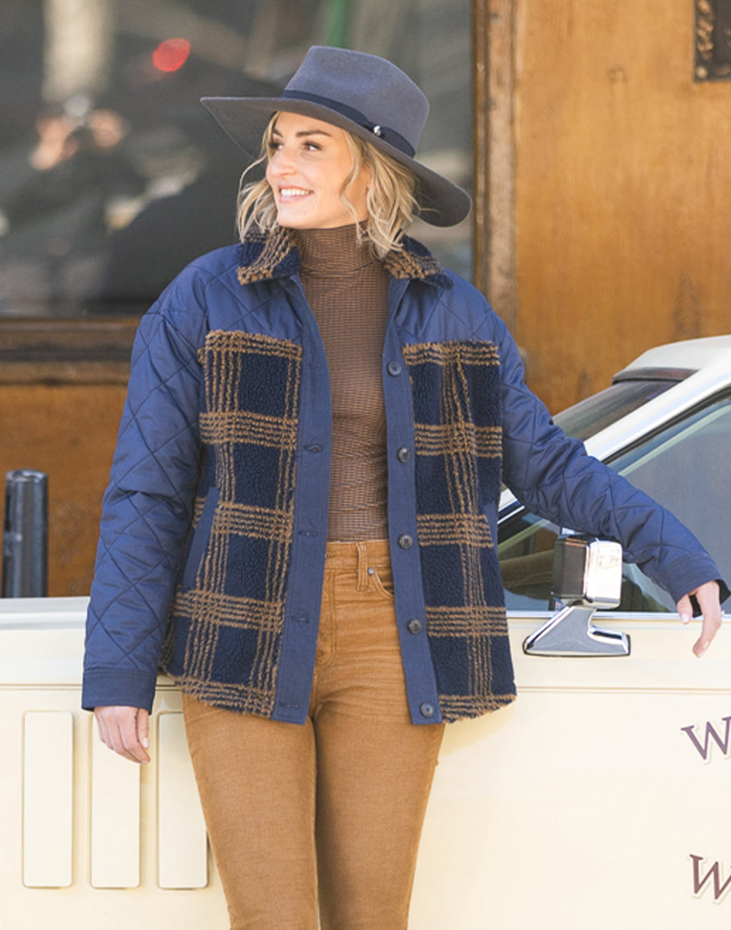 Vineyard Shacket: Navy Plaid
