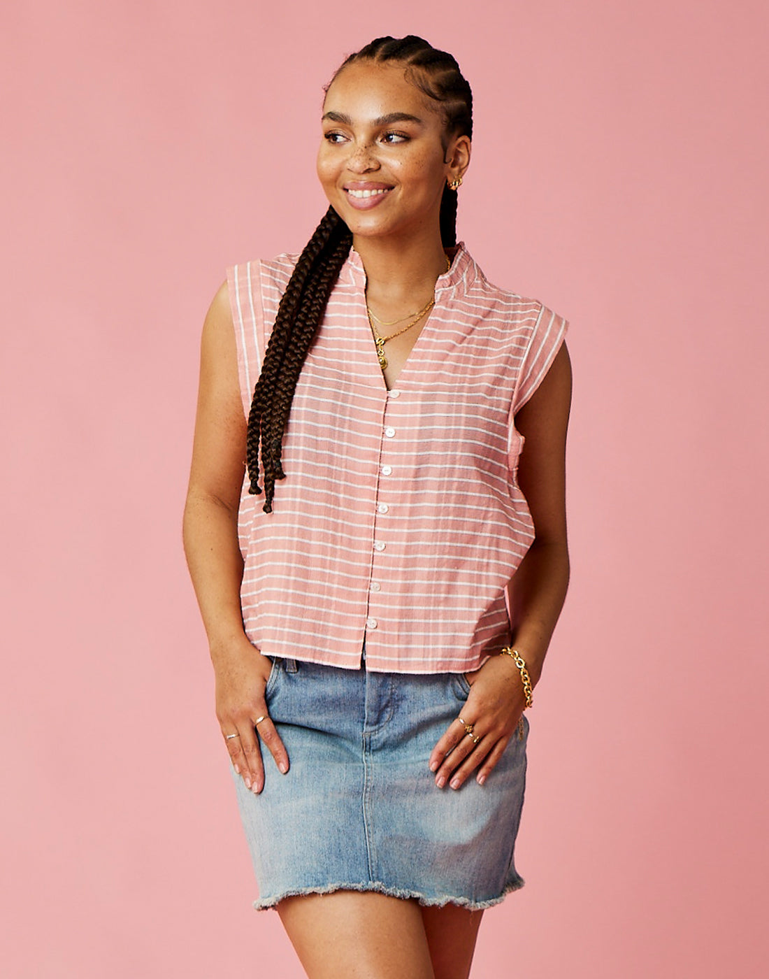 Reagan Top: Dk. Azalea Harris Stripe