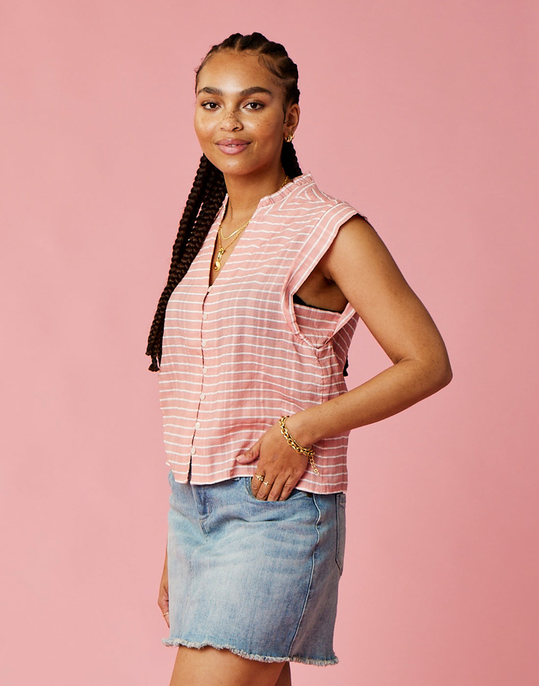 Reagan Top: Dk. Azalea Harris Stripe