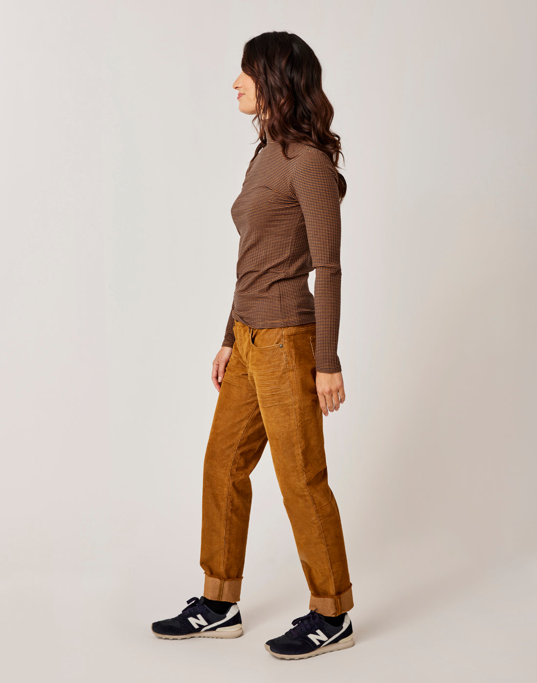 Denise Turtleneck: Cocoa Mini Stripe