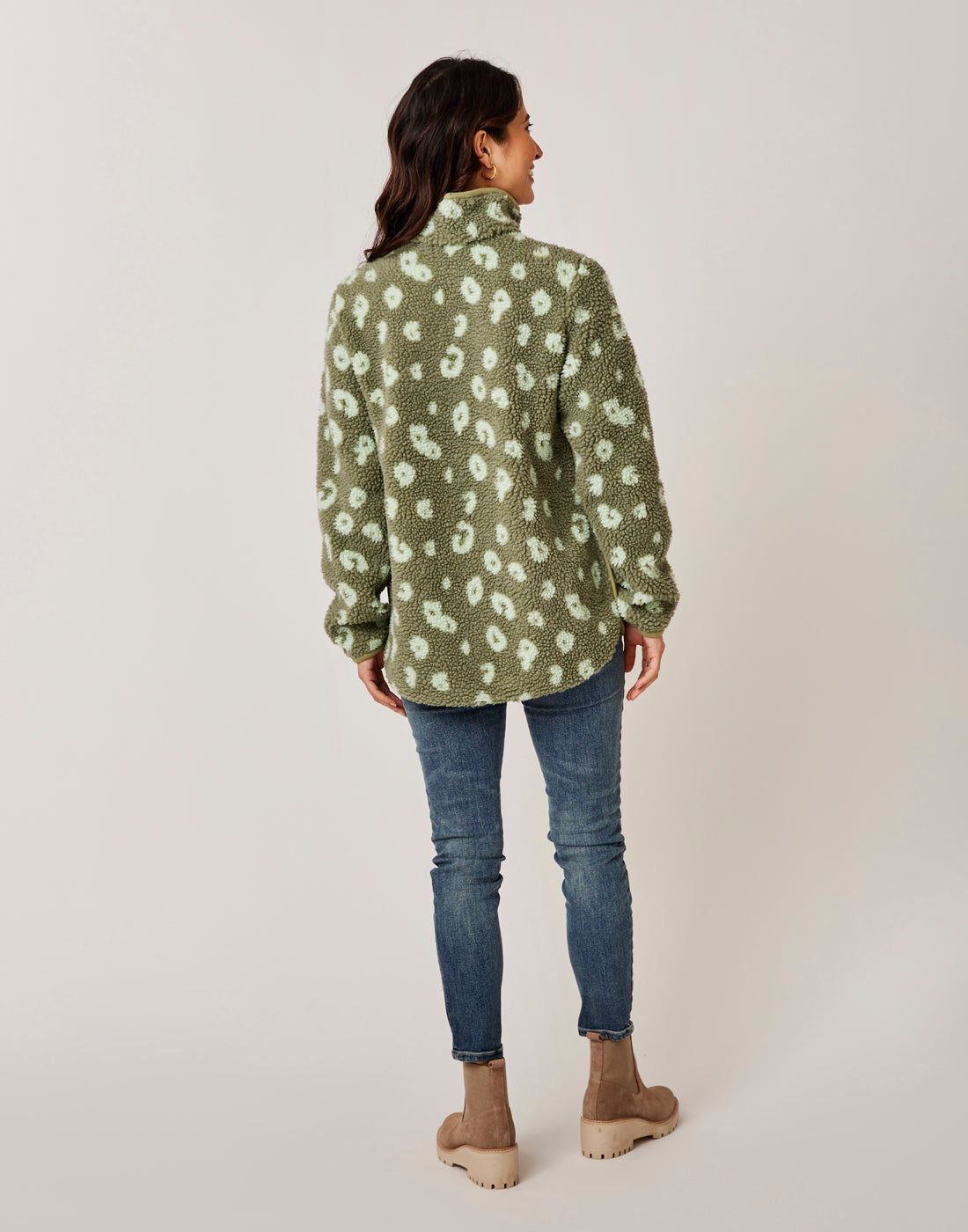 Westport Jacquard Tunic: Olive Leopard