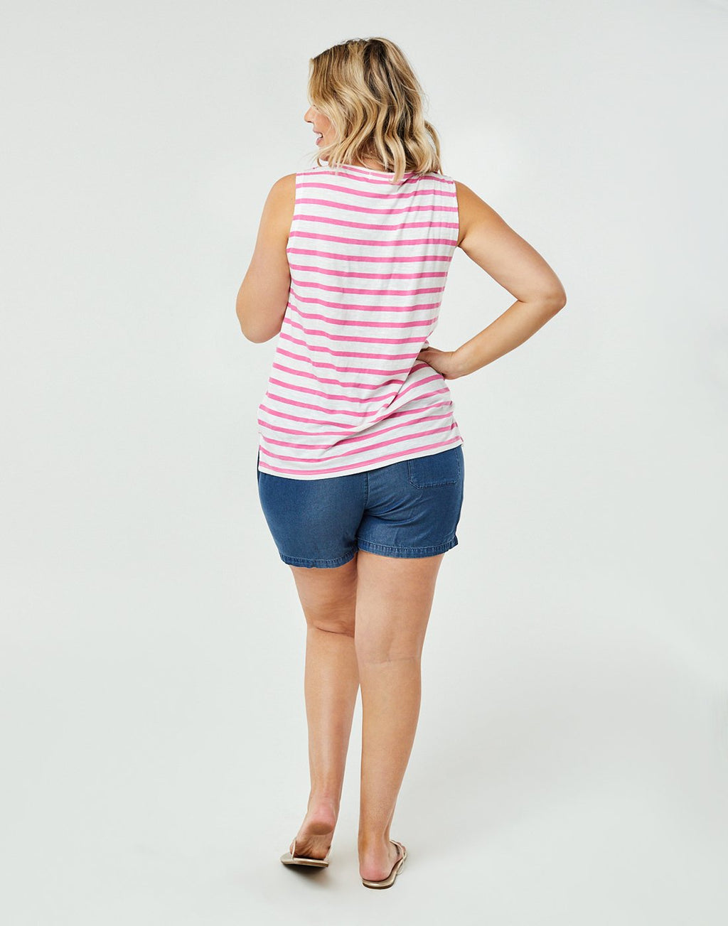 Robins Tank : Hibiscus Stripe - FINAL SALE