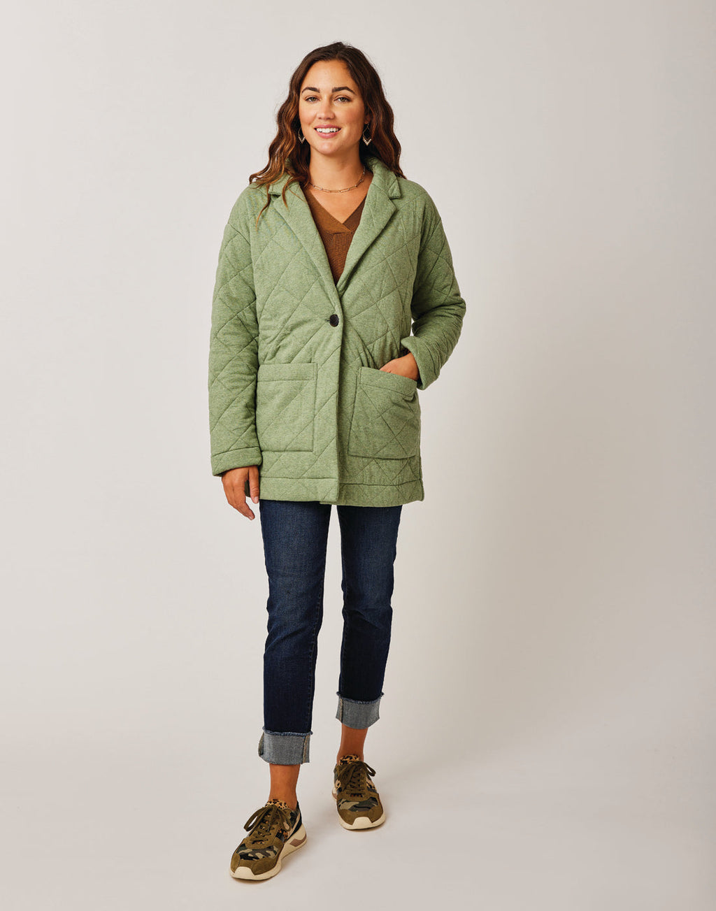 Maggie Quilted Topper: Olive Heather