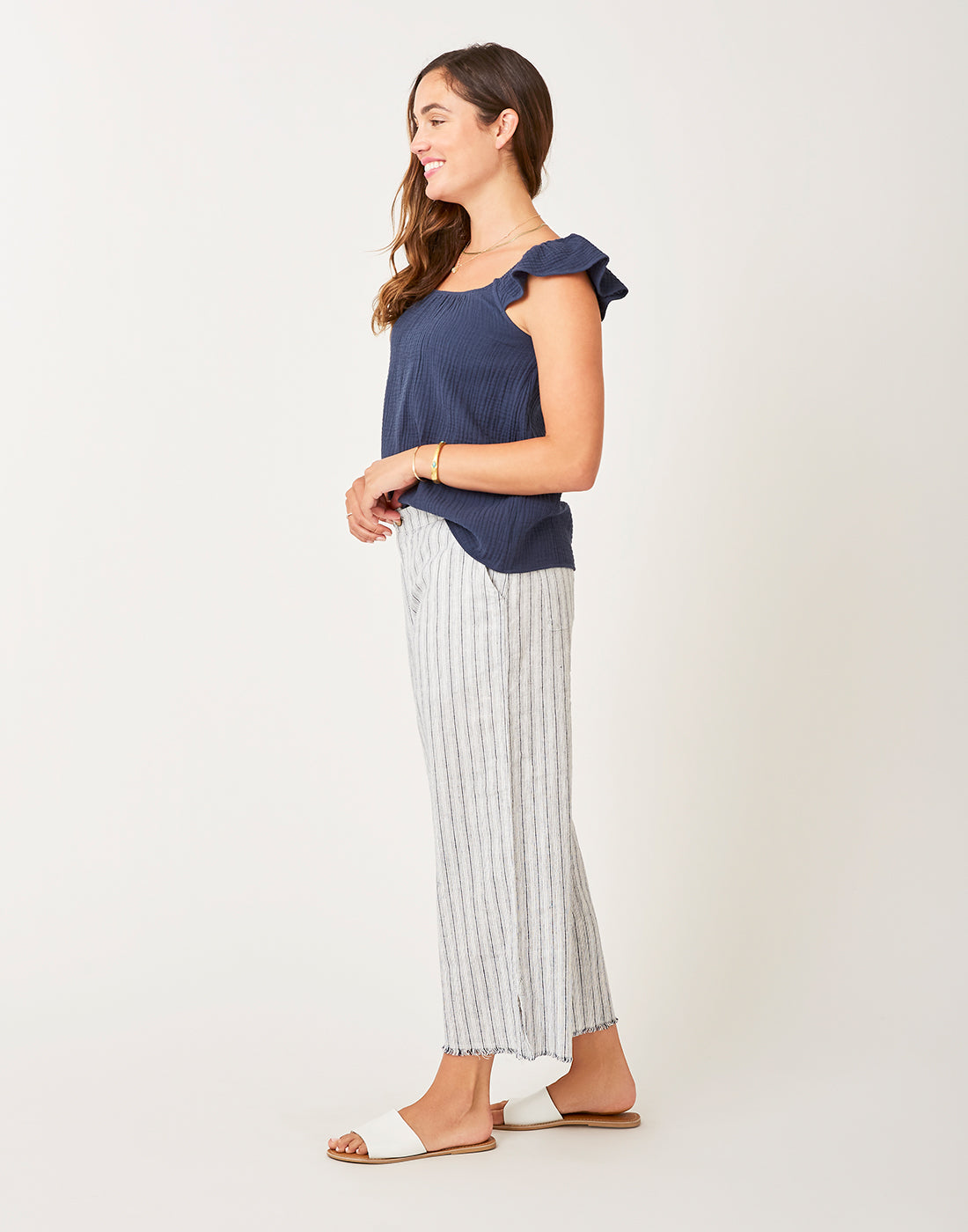 Blake Pant: Navy Byron Stripe