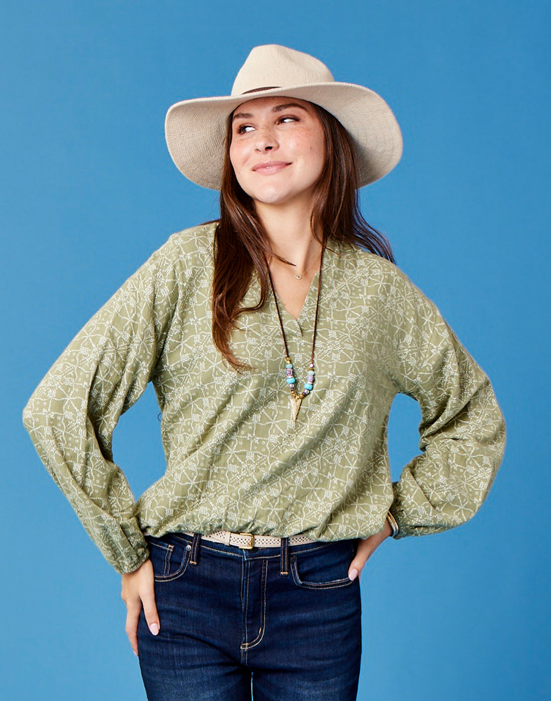 Shelby Top: Olive Bandana