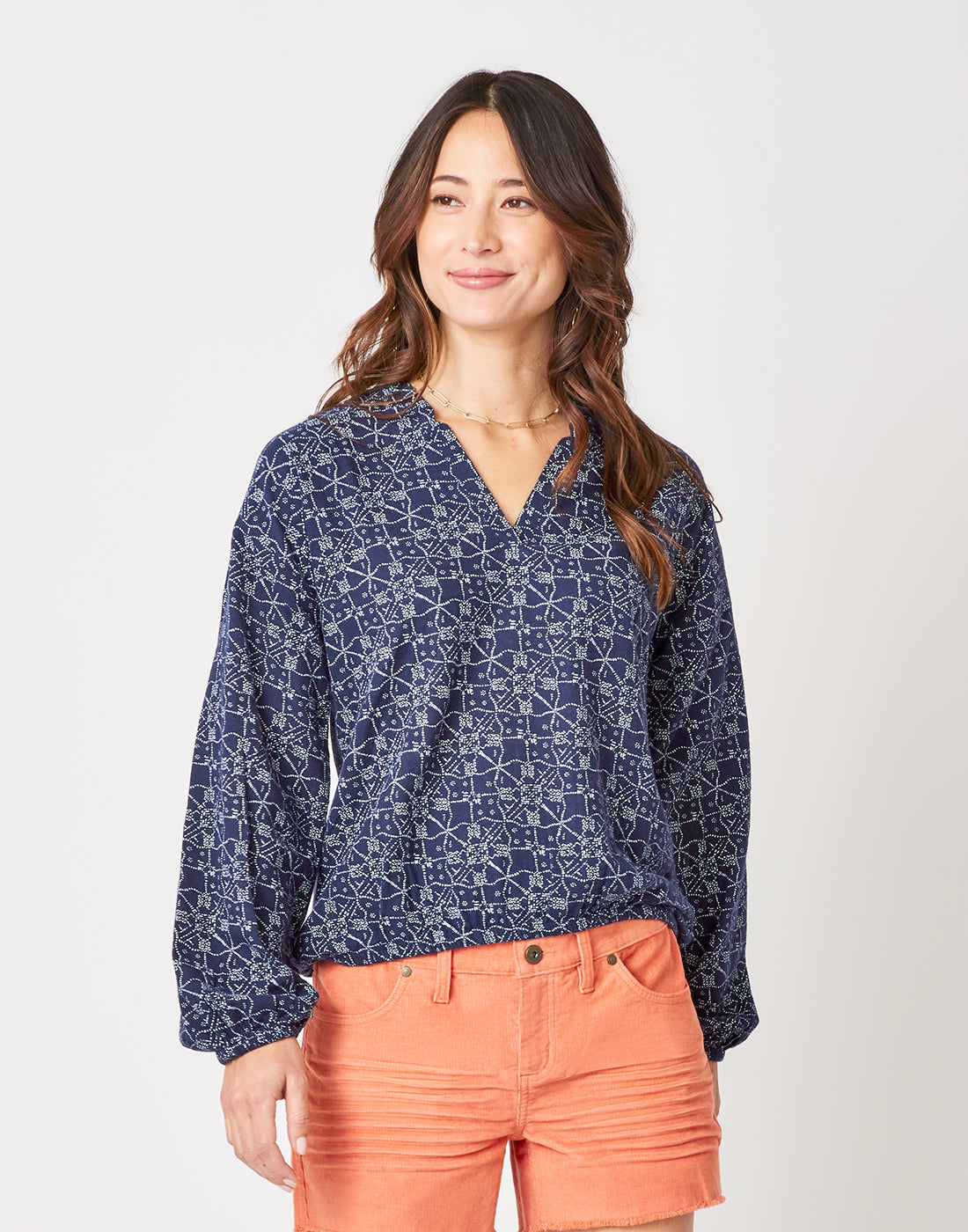 Shelby Top: Navy Bandana