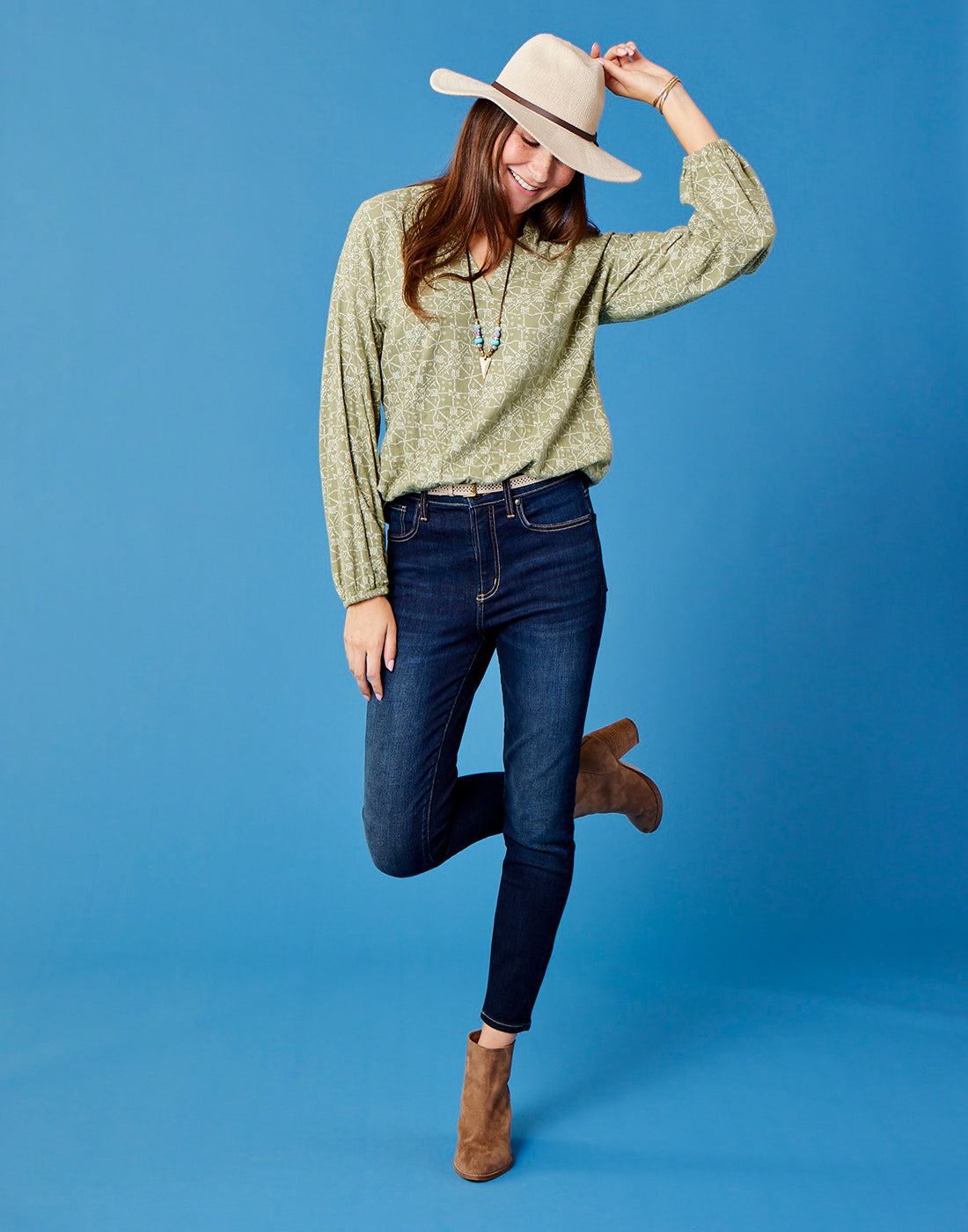 Shelby Top: Olive Bandana